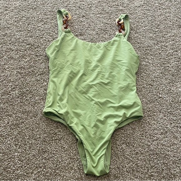 Seafolly Belize scoop one piece swimsuit green 14 boho beach classic modest - Picture 3 of 8